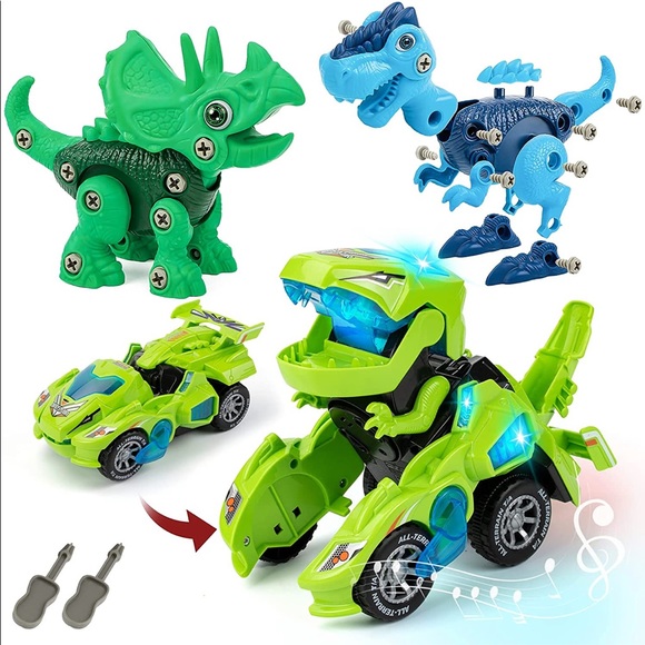 New sealed Dinosaur Toys, Transforming Dinosaur LED Car with Light and Music - Picture 7 of 11